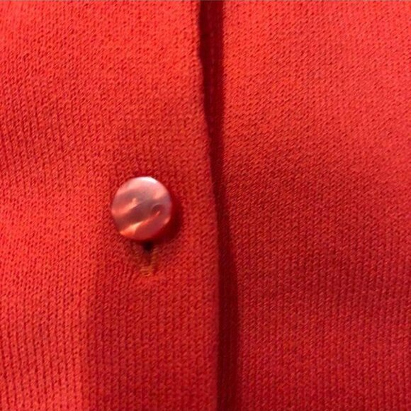 Ann Taylor Cardigan Womens S Stretch Button Front Orange Red Career Casual - Picture 7 of 12